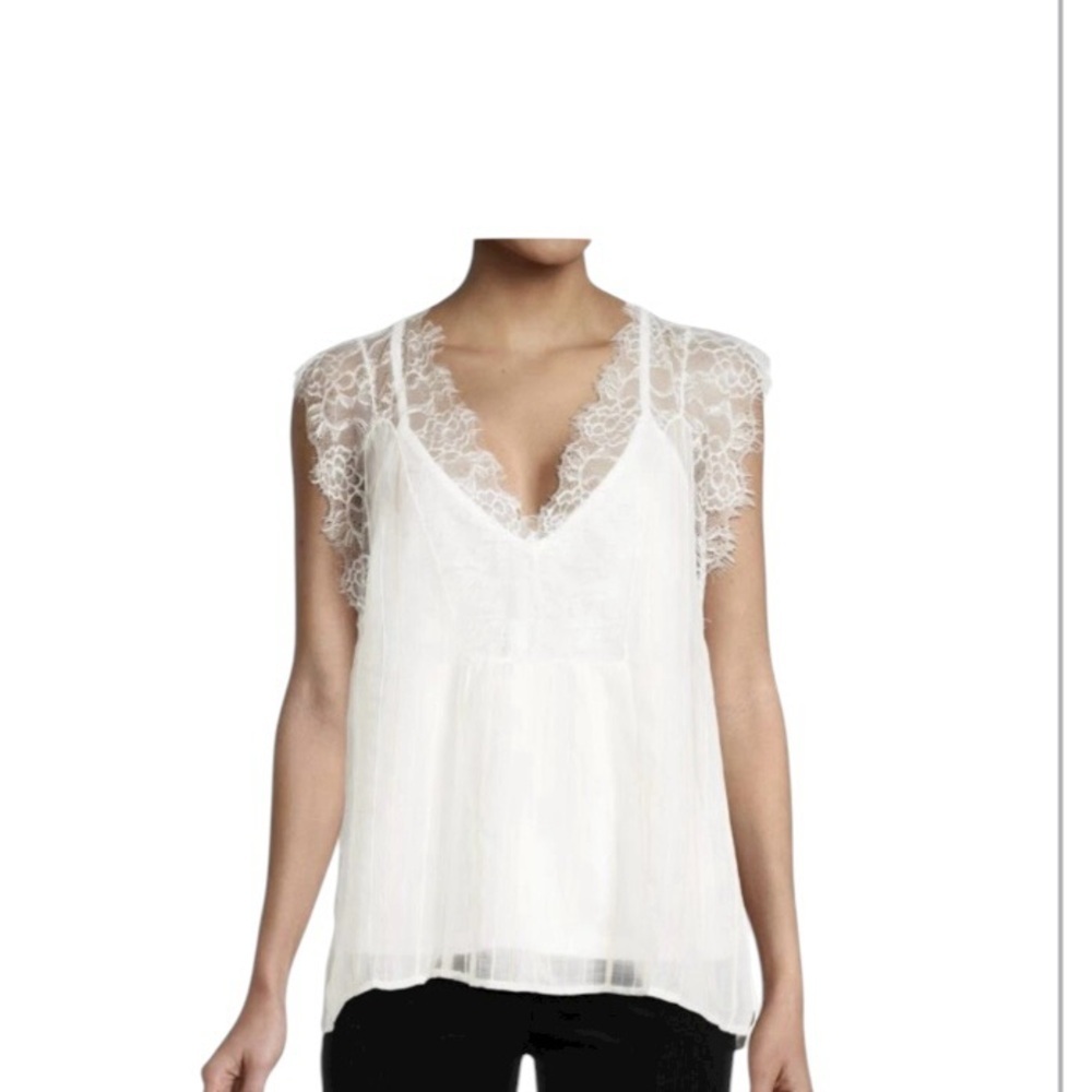 Lovestitch Kaylee Lace & Satin Blouse in Ivory